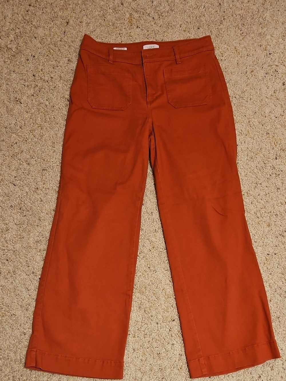 LOFT Rust Orange Wide-Leg Jeans